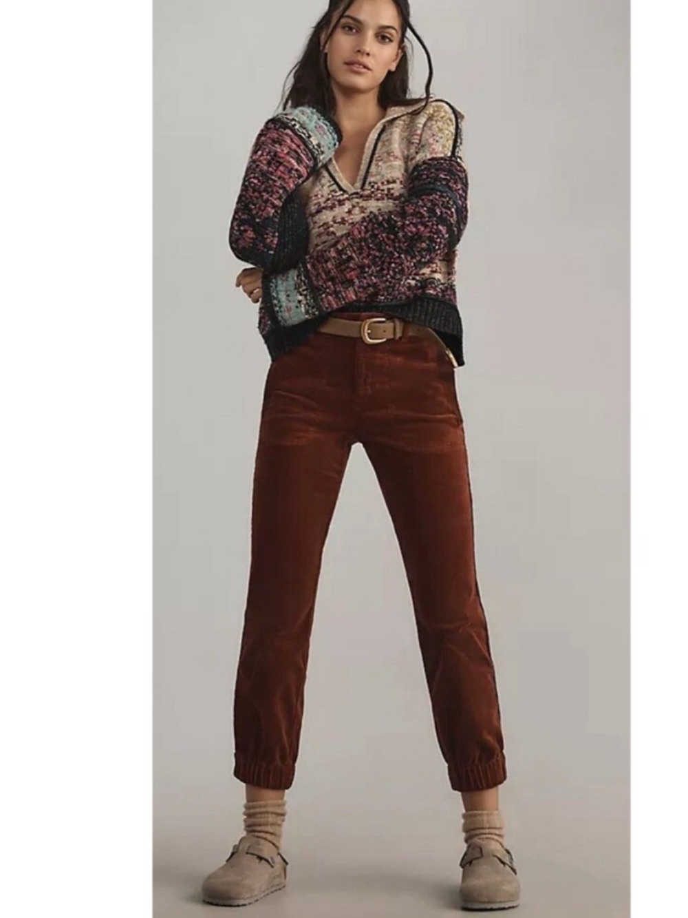 Anthropologie The Richie Joggers Corduroy Brown Size 10T.